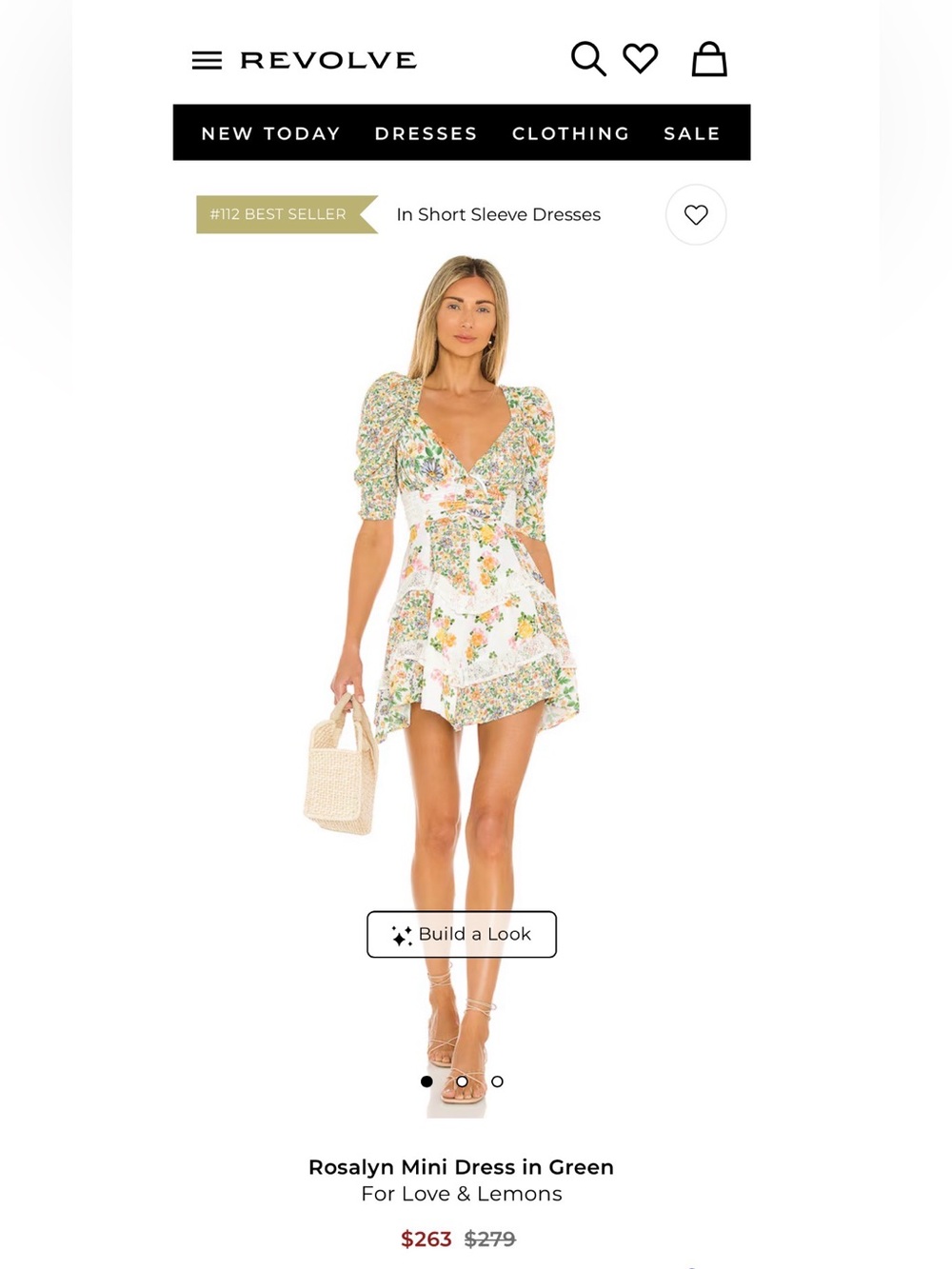 For Love And Lemons White Floral Mini Dress with Yellow & Pink Accents - Picture 8 of 9